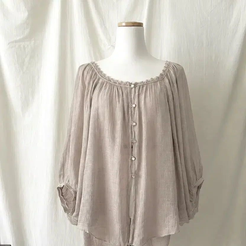 [BUNJANG] Vintage Poncho Blouse Cardigan / 빈티지 판초 블라우스 가디건
