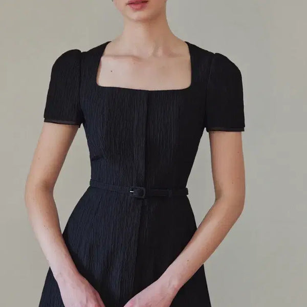 [BUNJANG] Bride And You Square-neck Flared Long Dress / 브라이드앤유 새상품 Square-neck flared long dress