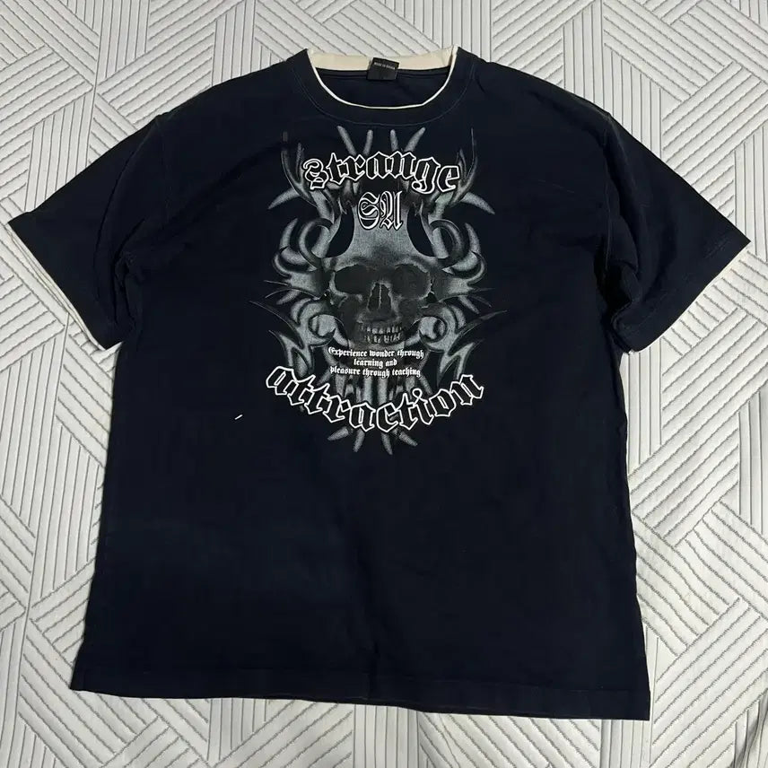 [BUNJANG] Bayleaf Vintage Skull Graphic T-Shirt / 베이리프 빈티지 스컬 반팔 L 해골 그래픽 구제 반팔티 아메카지