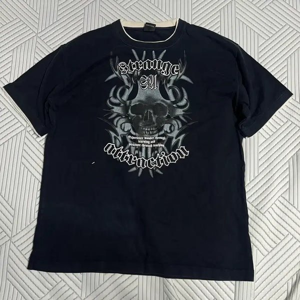 [BUNJANG] Bayleaf Vintage Skull Graphic T-Shirt / 베이리프 빈티지 스컬 반팔 L 해골 그래픽 구제 반팔티 아메카지