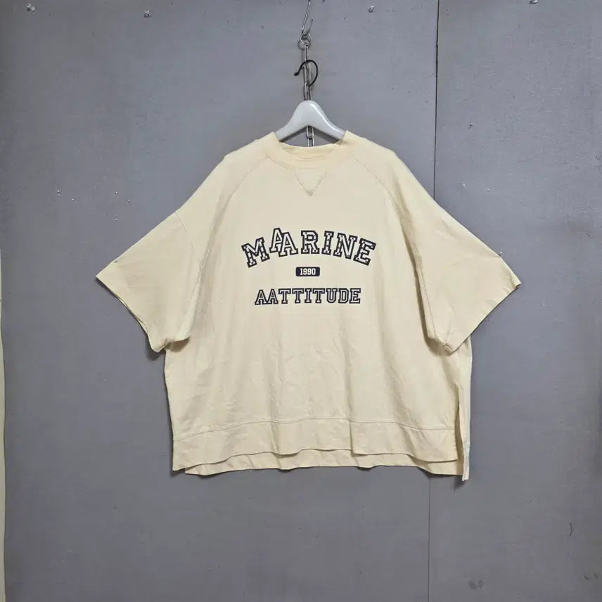 [BUNJANG] SYSTEM Oversized Boxy T-Shirt Beige / 시스템 오버사이즈박시한 티셔츠 F90  n7811