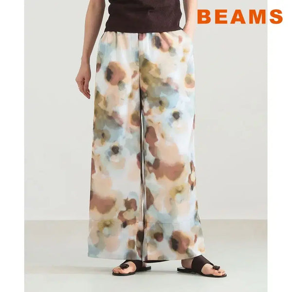 [BUNJANG] BEAMS Demy-Luxe Watercolor Print Easy Pants / 빔즈 데미룩스 워터컬러 프린트 이지 팬츠