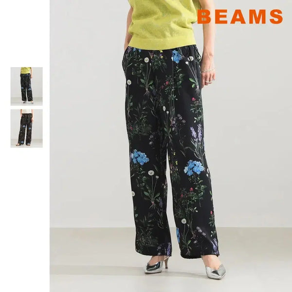 [BUNJANG] BEAMS x TICCA Flower Print Pants / 빔즈 데미룩스 TICCA 플라워 프린트 팬츠