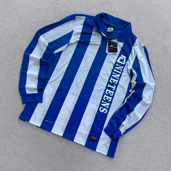 [BUNJANG] Nike Men's Striped Open Uniform Long Sleeve T-Shirt / L 새상품 나이키 남성 스트라이프 오픈 유니폼 긴팔 티 0701E