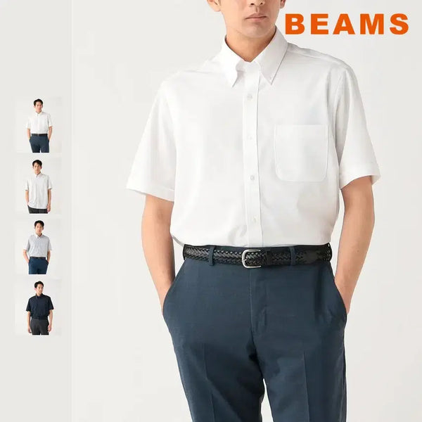 [BUNJANG] BEAMS HEART Heart Twill Short Sleeve Button-Down Shirt SS26 / 빔즈 하트 트윌 이지케어 반팔 버튼다운 셔츠 26SS