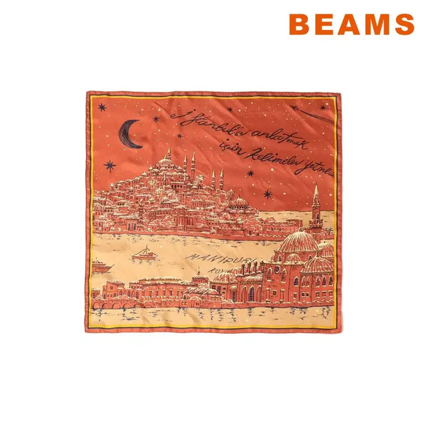 [BUNJANG] BEAMS Demi-Luxe BEAMS manipuri Golden Knight Silk Scarf / 빔즈 데미룩스 마니퓨리 골든나이트 스카프