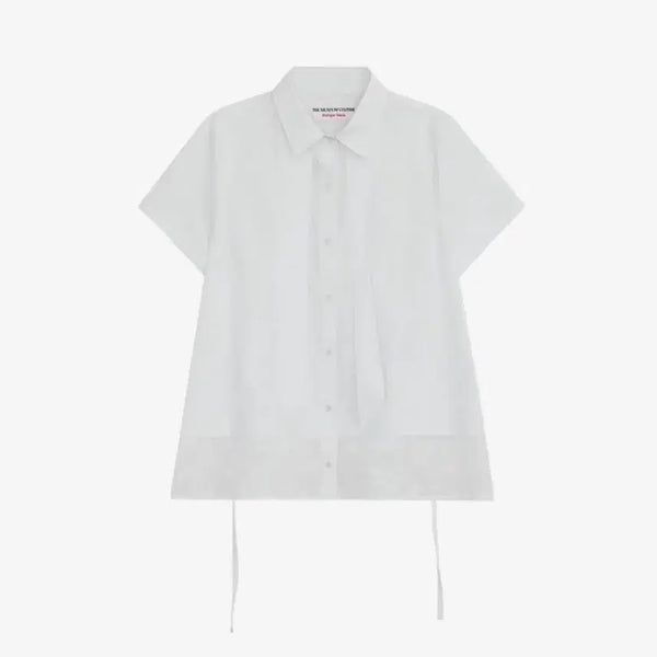 [BUNJANG] The Museum Visitor W Back String Layered Shirt White / 더뮤지엄비지터 W BACK STRING LAYERED SHIRT