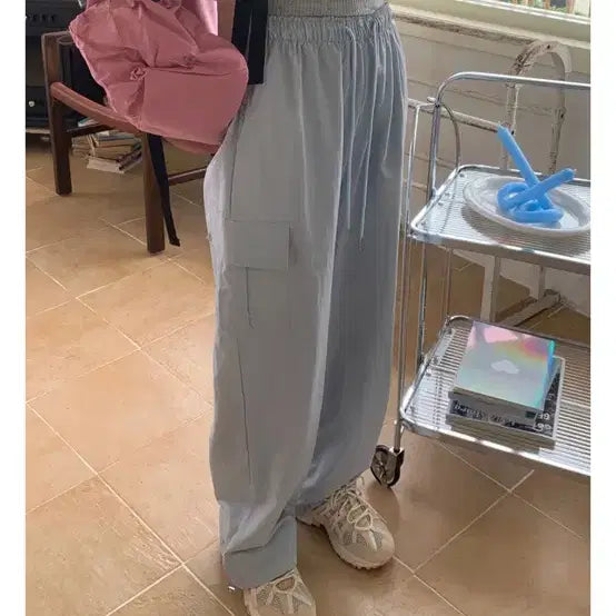 [BUNJANG] French Of Two Way Nylon Wide Cargo Pants / 프렌치오브 투웨이 나일론 와이드 카고 팬츠