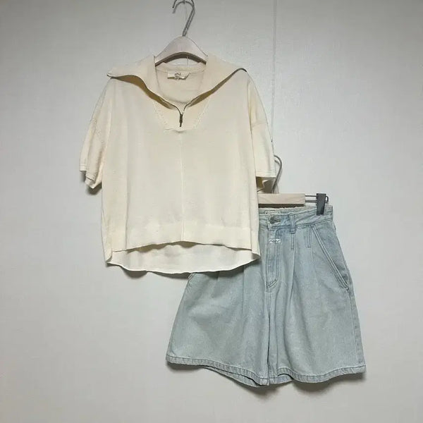 [BUNJANG] ATHE Summer Short Sleeve Knit Anorak / 아떼 아노락 썸머 반팔니트