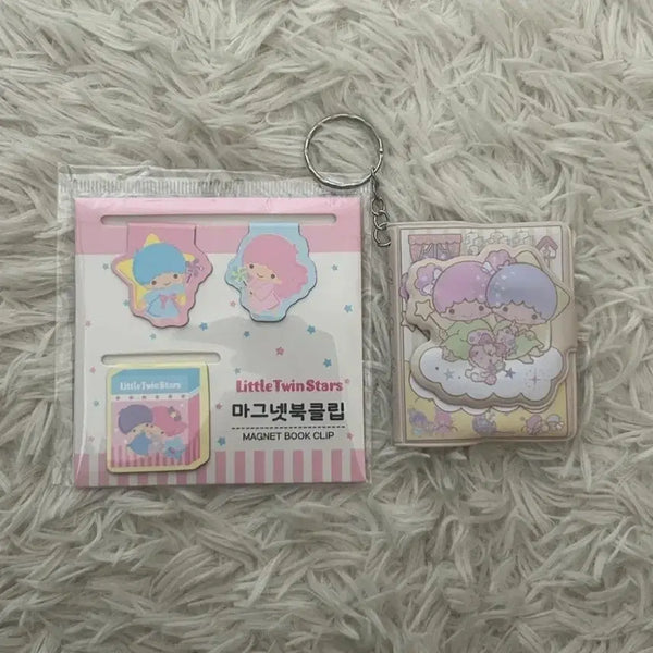 [BUNJANG] Sanrio Little Twin Stars Magnet Bookmark & Mini Notebook Keychain / 산리오 리틀트윈스타 마그넷 북클립 & 미니 수첩 키링