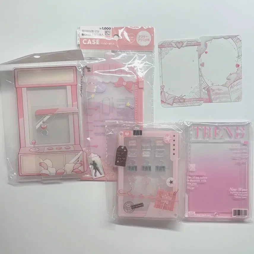 [BUNJANG] Pink Acrylic Photocard Holder Frame Bundle Set / 분홍 핑크 아크릴 포토카드 포카 홀더 프레임 덕질용품 일괄