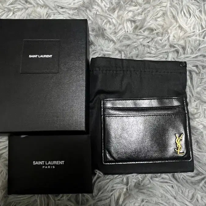 [BUNJANG] Saint Laurent Monogram Gold-Tone Card Holder / 입생로랑 금장 카드지갑