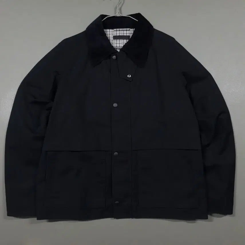 [BUNJANG] Uniqlo Utility Short Blouson Jacket / 실측 XL) 유니클로 유틸리티 쇼트 블루종 블랙 코듀로이 카라 워크 자켓 바버맛