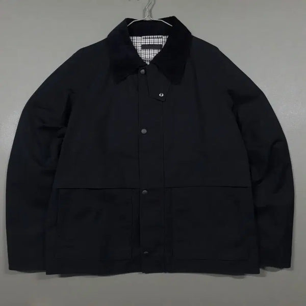 [BUNJANG] Uniqlo Utility Short Blouson Jacket / 실측 XL) 유니클로 유틸리티 쇼트 블루종 블랙 코듀로이 카라 워크 자켓 바버맛