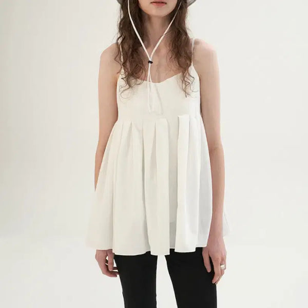 [BUNJANG] Somewhere Better Pleated Sleeveless Blouse / 썸웨어버터 플리츠 슬리브리스 블라우스
