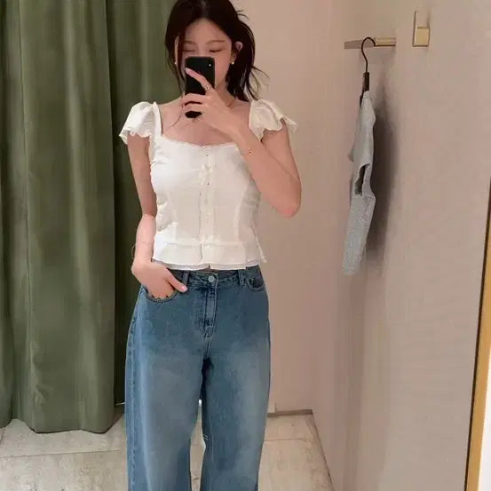 [BUNJANG] OHTREE Lace Line Blouse (Size S) / 온트 lace line blouse/새상품 s사이즈/온트샵레이스라인