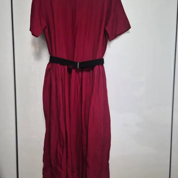 [BUNJANG] Wine Linen Long Dress / 와인색 린넨 원피스