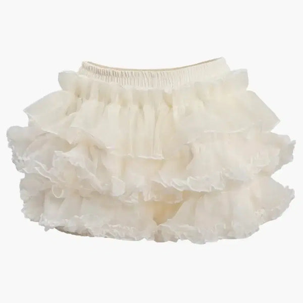 [BUNJANG] Cream Ruffleneck Tulle Skirt Frill Lace Skirt Pants Balletcore / [크림]러프넥 튜튜스커트 프릴스커트 레이스 스커트팬츠 발레코어