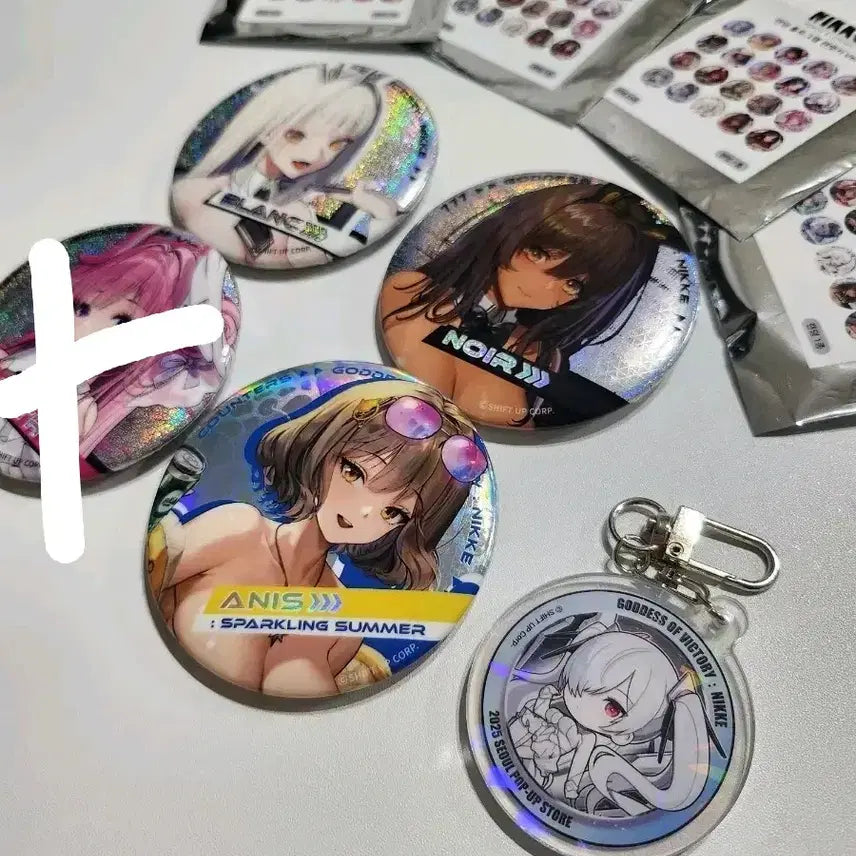 [BUNJANG] Nikke Official Anise Sunes Blanc Noir Can Badge Bundle Set / 니케 공식 아니스 수니스 블랑 누아르 캔뱃지 일괄