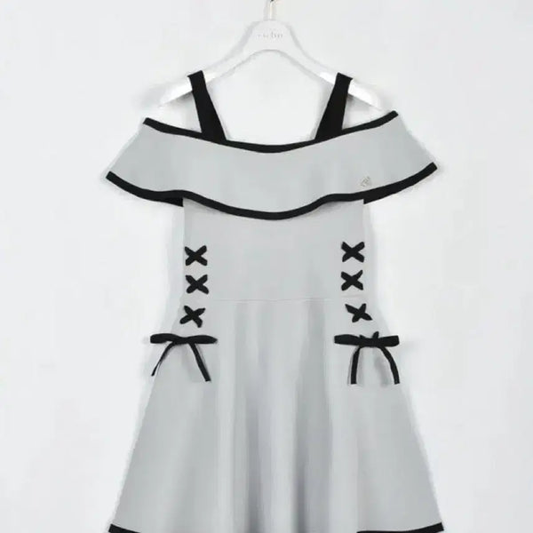 [BUNJANG] Evelyn Ribbon Off-Shoulder Knit OP / evelyn 리본 오프숄더 니트 OP
