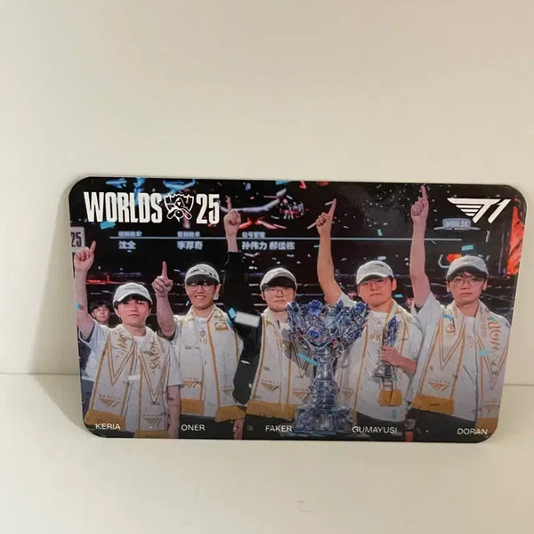 [BUNJANG] T1 Faker Oner Gumayusi Doran Keria Worlds 2025 Commemorative Photocard / 대전 펜페스타 MSI T1 월즈 2025 우승 기념 카드 / 포카