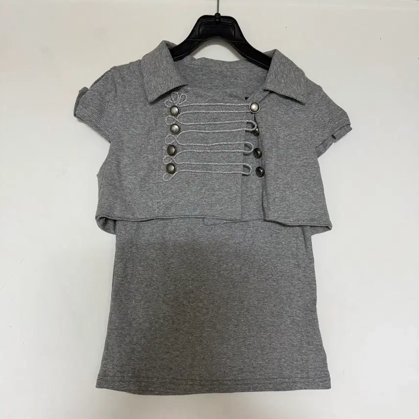 [BUNJANG] Two-Piece Set: Gray Bolero and Camisole / 새상품 그레이 볼레로 나시 투피스 세트