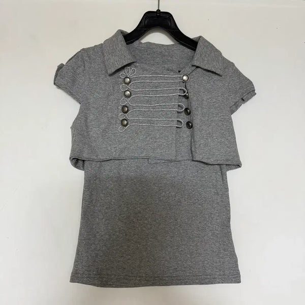 [BUNJANG] Two-Piece Set: Gray Bolero and Camisole / 새상품 그레이 볼레로 나시 투피스 세트
