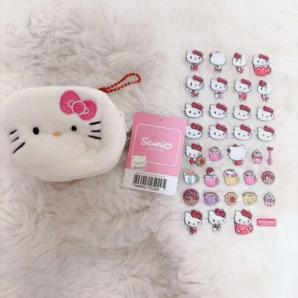 [BUNJANG] Sanrio Hello Kitty Pouch & Sticker Set / 산리오 헬로키티 파우치 + 스티커 세트