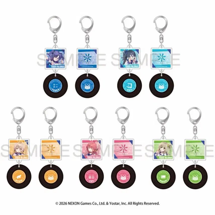 [BUNJANG] Blue Archive Tower Records Collaboration Acrylic Keychain (Set of 5) / [예약공구] 블루아카이브 공식 타워레코드 콜라보 아크릴 키홀더  5종