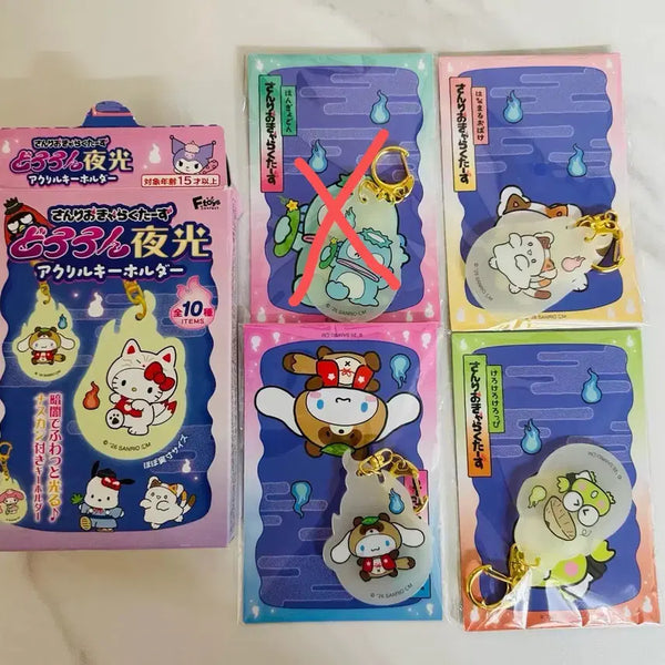 [BUNJANG] Sanrio Glow-in-the-Dark Ghost Acrylic Keychain / 산리오 야광 유령 아크릴 키링 도로롱 오바케 요괴