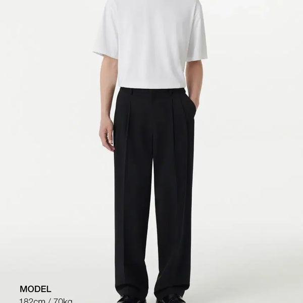 [BUNJANG] Musinsa Standard Three-Tuck Semi Balloon Slacks Black / [새제품] 무신사 스탠다드 쓰리 턱 세미 벌룬 슬랙스 [블랙] 34