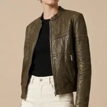 [BUNJANG] Maje Lambskin Quilted Detail Jumper / 마쥬 양가죽 점퍼 55
