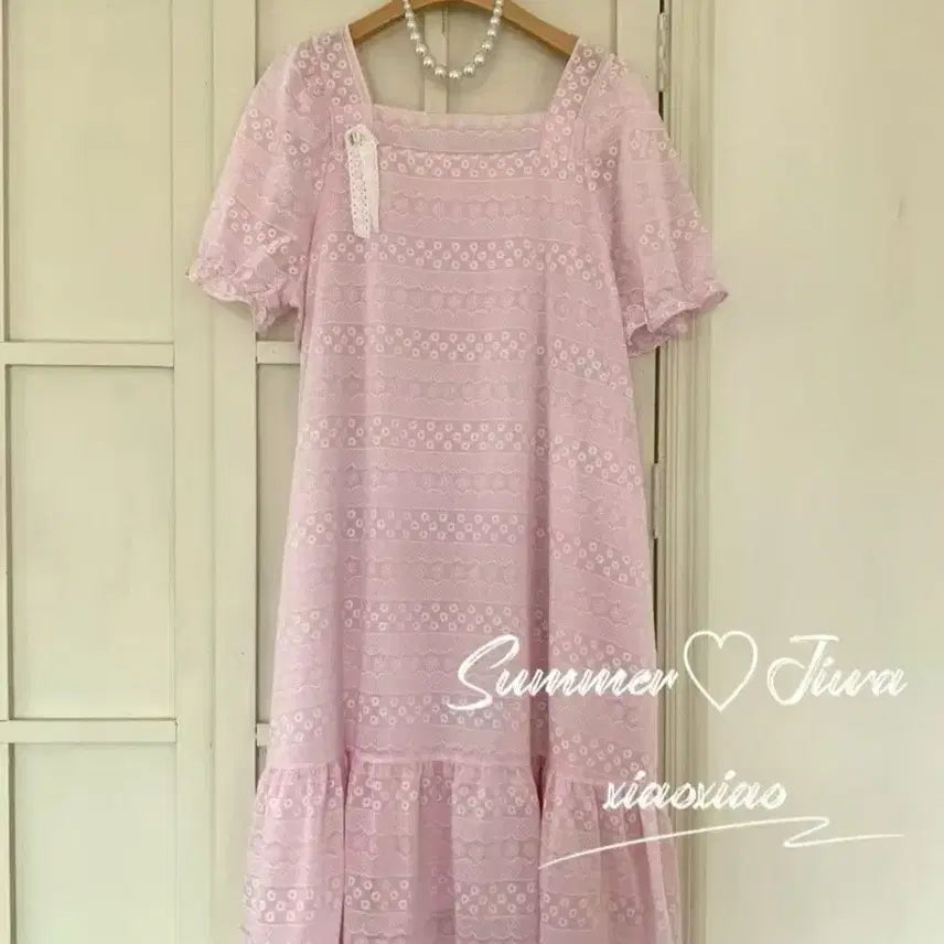 [BUNJANG] Women's Lace Punching Long Dress / (새상품)여성 레이스 펀칭 원피스