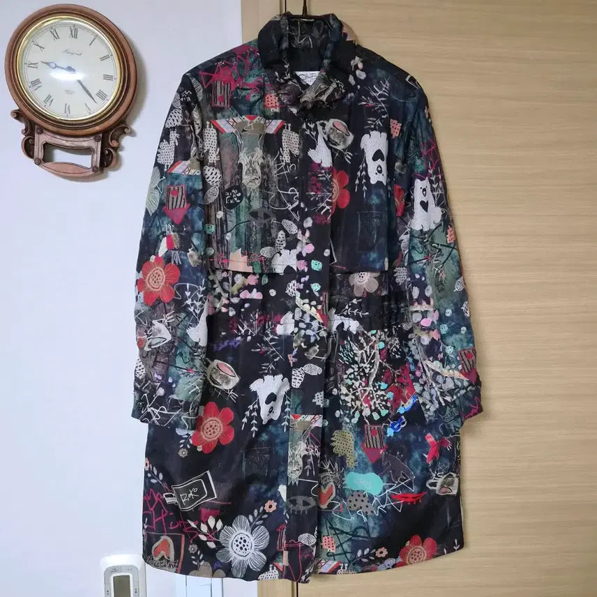 [BUNJANG] CHOIBOKO Designer Multi Graphic Pattern Long Coat Jacket / 최복호 디자이너 멀티 그래픽 패턴 롱 코트 자켓