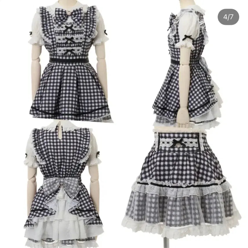 [BUNJANG] Liz Lisa Gingham Tweed Setup Black / 리즈리사 lizlisa 깅엄트위드셋업 블랙