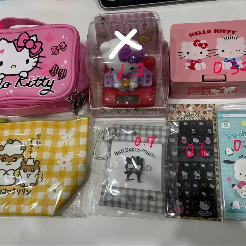 [BUNJANG] Sanrio Classic Hello Kitty, Pochacco, Badtz-Maru, Nuhohon Tile Sticker Garu Kitty / 잡화)고전 헬로키티 /포차코 /바츠마루 / 노호혼 타일스티커 갸루키티