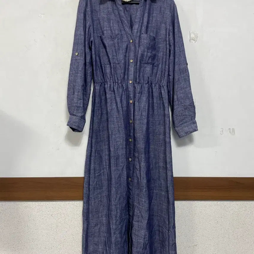[BUNJANG] ZARA Linen Shirt Maxi Dress / N6681 ZARA 자라 린넨 셔츠 롱 원피스.청스타일.데님.맥시.롤업