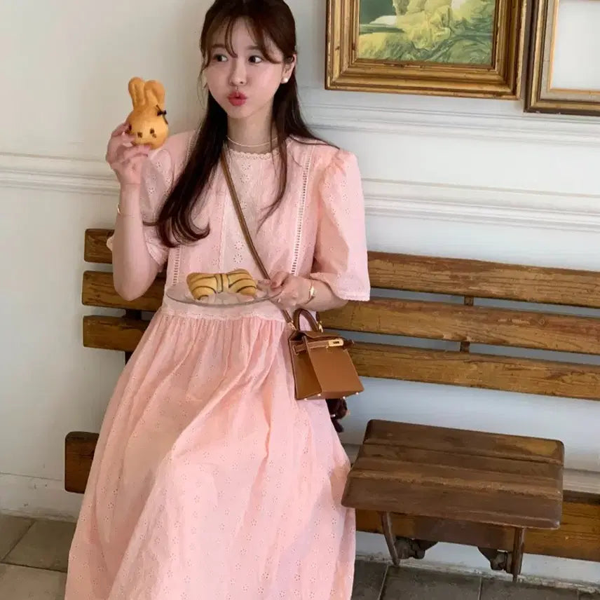 [BUNJANG] Bicycni Tape Punching OPS Dress Pink / 바이씨니 테이프펀칭ops