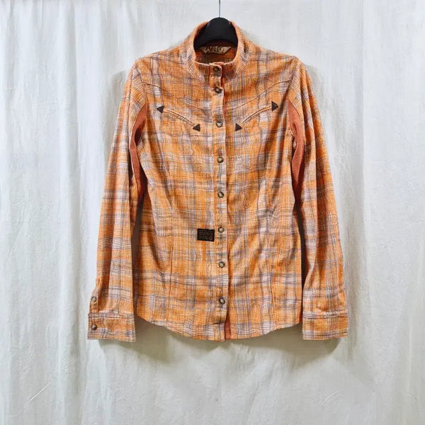 [BUNJANG] Black Yak Orange Check Shirt / 블랙야크 오렌지 체크 셔츠