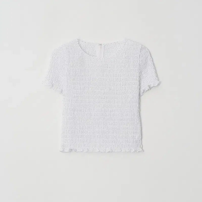 [BUNJANG] Atelier Edition Smocked Sleeve Blouse White / 아뜰리에에디션 스모크 슬리브 블라우스 Smocked Blouse