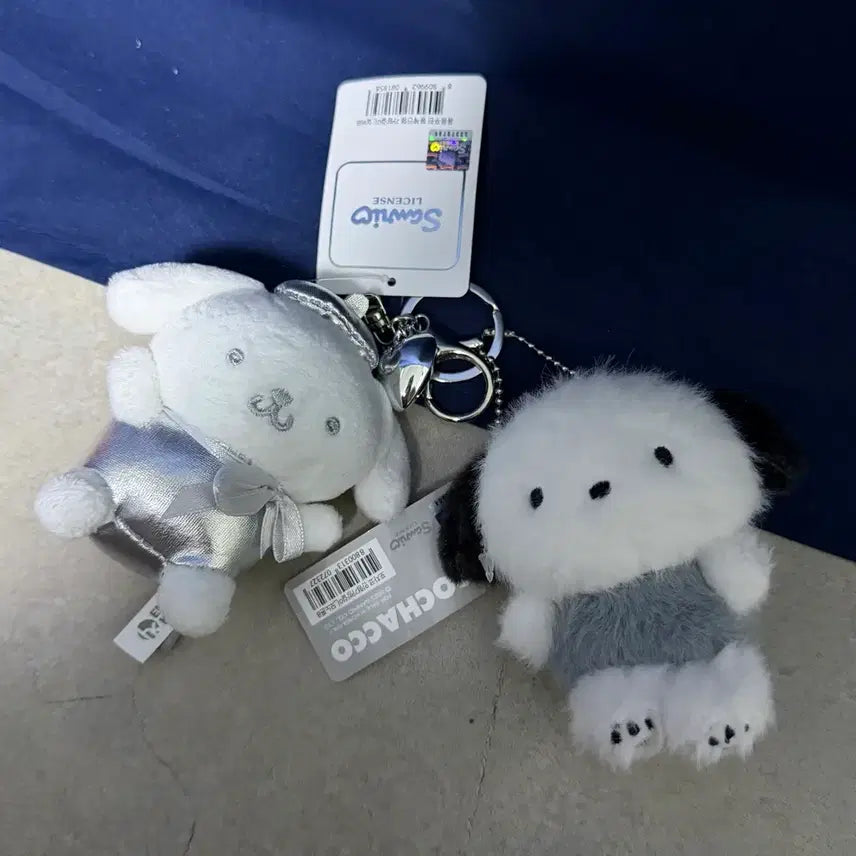 [BUNJANG] Sanrio Pochacco & Pompompurin Monotone Keyring Set / 산리오 포차코 폼폼푸린 모노톤 키링세트
