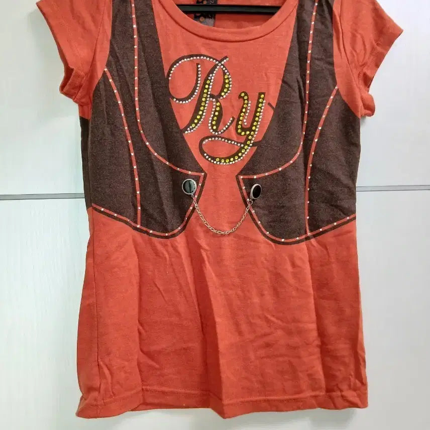 [BUNJANG] RY Garu Orange Vest Short-Sleeve T-Shirt / RY 갸루오렌지 베스트 반팔티