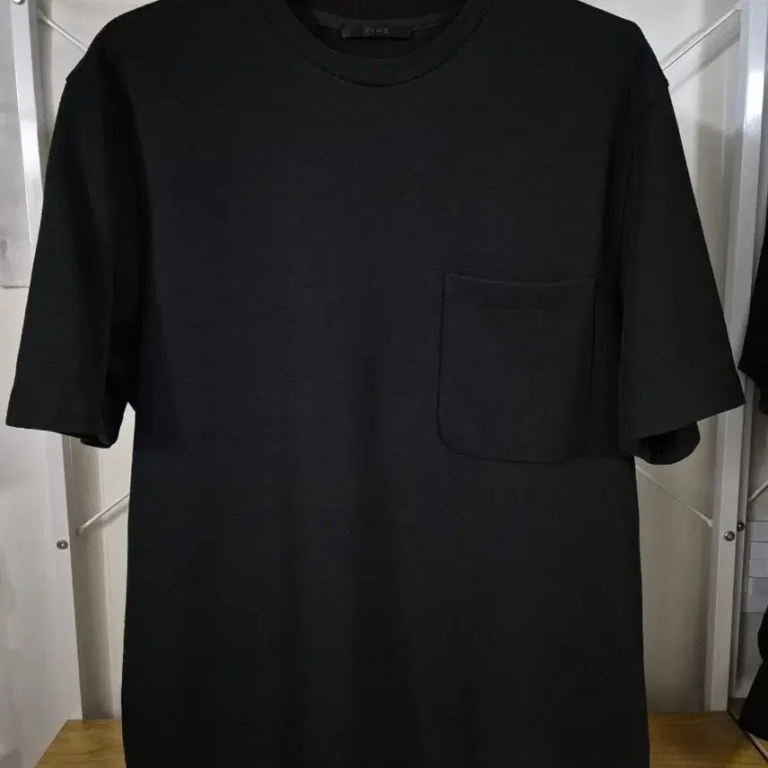 [BUNJANG] Time Homme Poly Pocket Short Sleeve T-Shirt Black / 타임옴므 폴리 포켓 반팔티 105 블랙