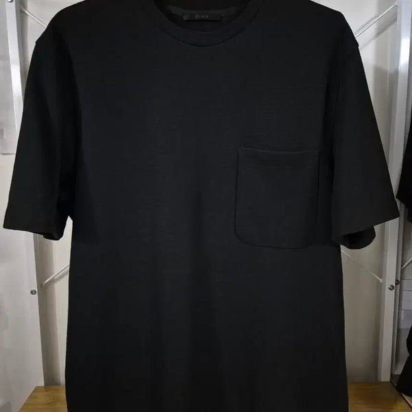 [BUNJANG] Time Homme Poly Pocket Short Sleeve T-Shirt Black / 타임옴므 폴리 포켓 반팔티 105 블랙