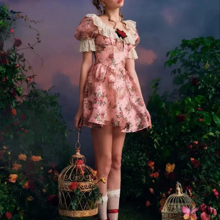 [BUNJANG] Lacemade Floral Dress / Lacemade 레이스메이드 플로럴 원피스