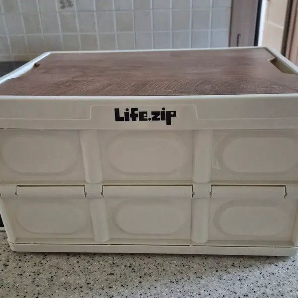 [BUNJANG] Life.zip Wood Top Camping Folding Box / [새상품] 우드 상판 캠핑 폴딩박스