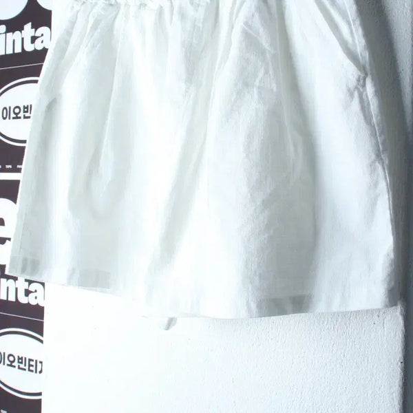 [BUNJANG] W FIELD TRIP Linen Shorts Pants / W(F) 필드트립 반바지 팬츠 밴딩 화이트 린넨 마-P10471