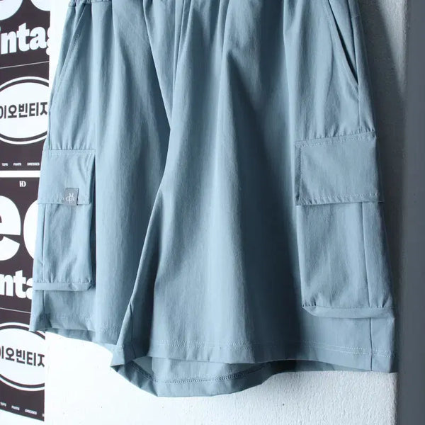 [BUNJANG] More Out Cargo Banding Shorts (Light Blue) / W(L-XL) 모어아웃 반바지 팬츠 카고 밴딩 연블루-P10473