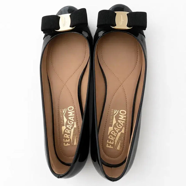 [BUNJANG] Salvatore Ferragamo Vara Ballet Flats - Black / 페라가모 바라 발레 플랫 슈즈 블랙