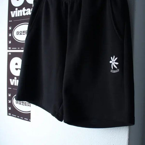 [BUNJANG] KIMURE Flower Banding Shorts Black Old School / (L-XL) 키뮤어 반바지 팬츠 플라워 밴딩 블랙 올드스쿨-P10482